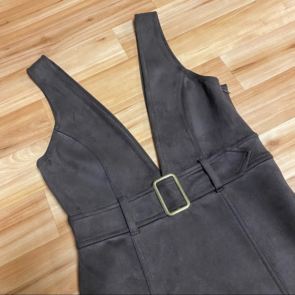 Brown Faux Suede Jumper Dress 🤎 - Picture 2 of 3